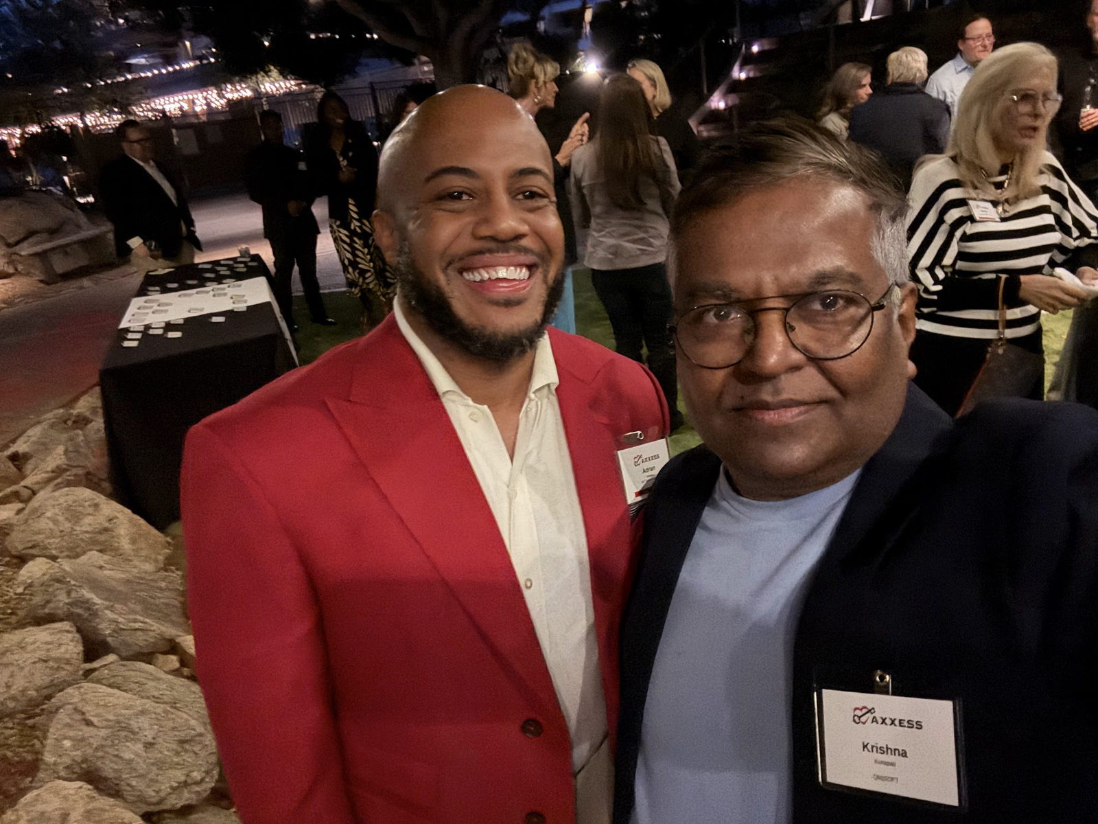 Krishna Kurapati with Adrian Killebrew from Axxess at Home Care 100